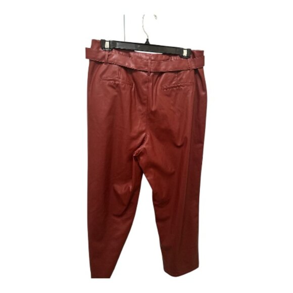 High Waisted Red Faux Leather Pants - Size 12 - Picture 4 of 11
